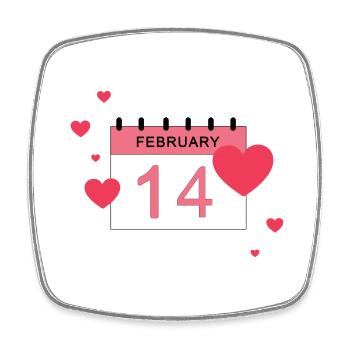14. Februar, mehrere Herzen - Viereckiger Kühlschrankmagnet - Weiß - Vorne