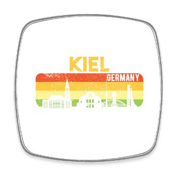Kiel Skyline Kieler Geschenk - Viereckiger Kühlschrankmagnet - Weiß - Vorne