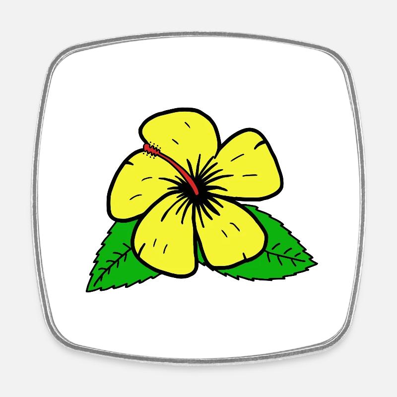Fleur tropicale - Magnet carré - blanc