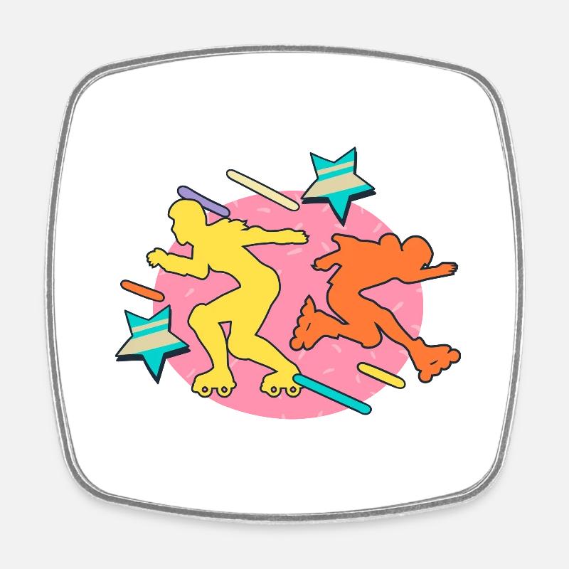 80s rollerbladers - Square fridge magnet - white
