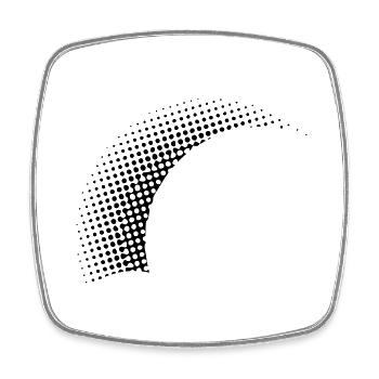 gepunkteter halber Halbkreis Vectorgraphic - Viereckiger Kühlschrankmagnet - Weiß - Vorne