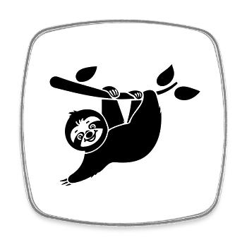 Cartoon Faultier - Tolles Design - Viereckiger Kühlschrankmagnet - Weiß - Vorne
