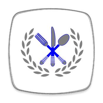 Cooking cutlery - Square fridge magnet - white - Front