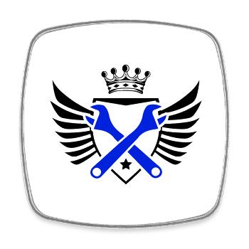 Handwerk Wappen - Viereckiger Kühlschrankmagnet - Weiß - Vorne