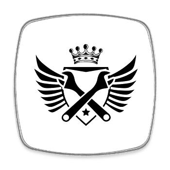 handwerk wappen - Viereckiger Kühlschrankmagnet - Weiß - Vorne
