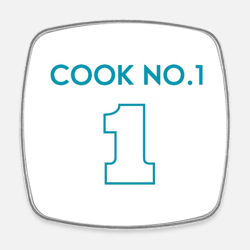 Chef Chef Number One - Star Chef - Square fridge magnet - white