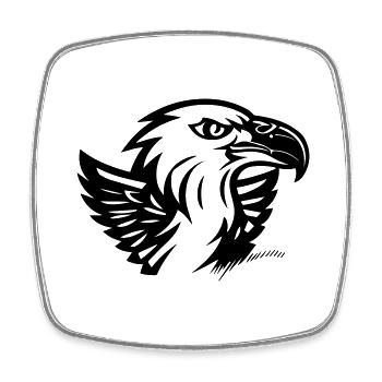 eagle's head with small wings - Square fridge magnet - white - Front
