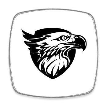 Eagle's head in profile - Square fridge magnet - white - Front