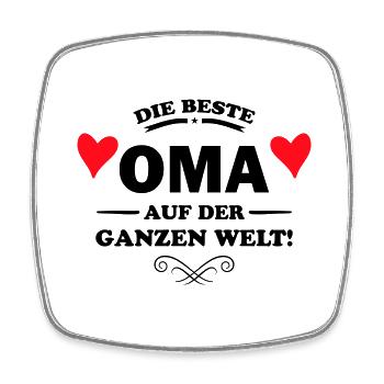 beste oma - Viereckiger Kühlschrankmagnet - Weiß - Vorne