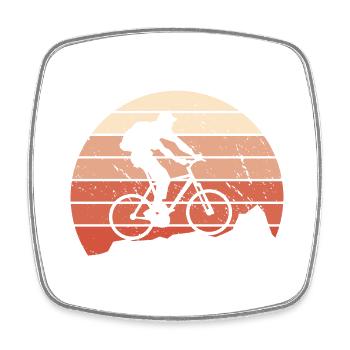 Radfahren Mann Frau - Divert Sportrad - Viereckiger Kühlschrankmagnet - Weiß - Vorne