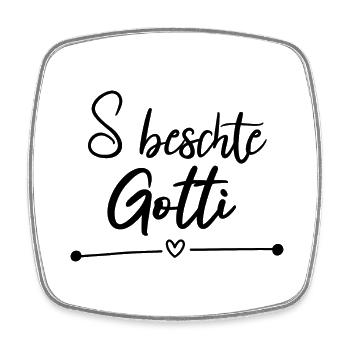 S beschte Gotti Schweiz Patentante Patin - Viereckiger Kühlschrankmagnet - Weiß - Vorne
