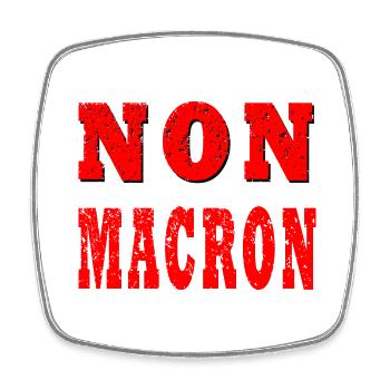 Non Macron - Magnet carré - blanc - Devant
