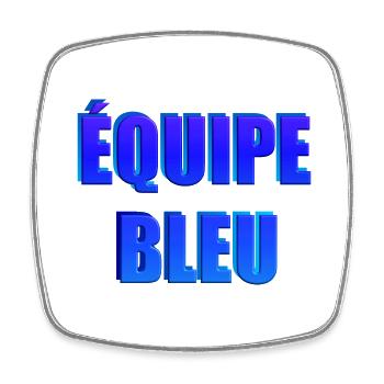 équipe bleu - Magnet carré - blanc - Devant