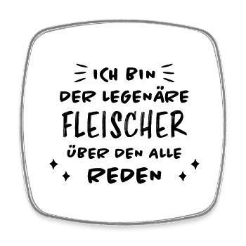 Fleischer Metzger Lustig Spruch Fleischer Geschenk - Viereckiger Kühlschrankmagnet - Weiß - Vorne