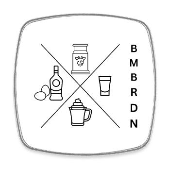 Bombardino - Magnet carré - blanc - Devant