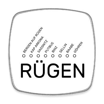 Rügen Haltepunkte - Viereckiger Kühlschrankmagnet - Weiß - Vorne