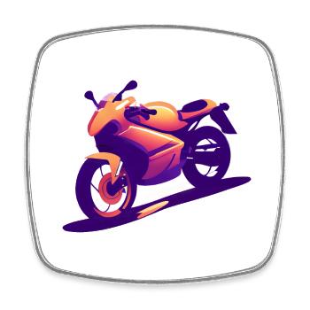Motorcycle Motorcycle Fan Motorcross Motorcyclists - Square fridge magnet - white - Front