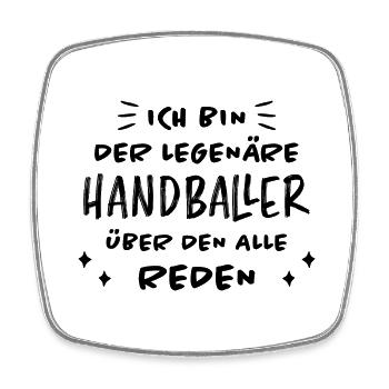Handball Lustig Spruch Handballer Spieler Geschenk - Viereckiger Kühlschrankmagnet - Weiß - Vorne