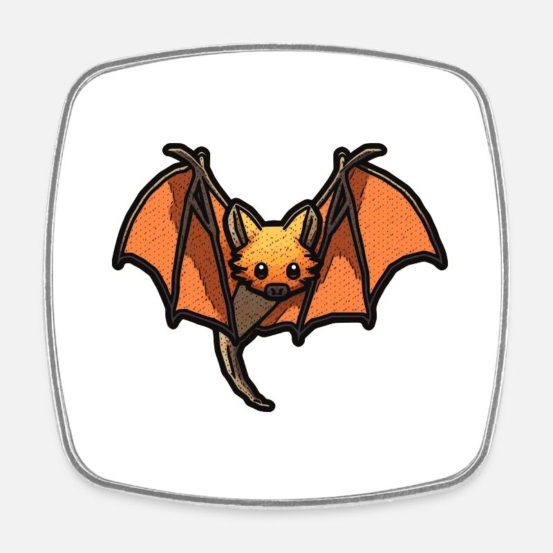 Flying fox or flying fox with wings - Square fridge magnet - white