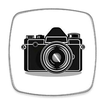 Camera, Vintage Camera, , Old Camera, Old - Square fridge magnet - white - Front
