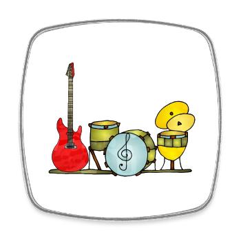 Musical instruments - Square fridge magnet - white - Front