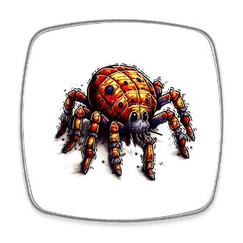 Araignée de dessin animé colorée et amusante pour les enfants - Magnet carré - blanc - Devant