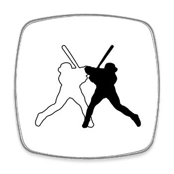 Baseballer Design 001 - Magnet carré - blanc - Devant