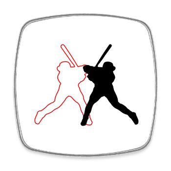 baseballer design 02 - Viereckiger Kühlschrankmagnet - Weiß - Vorne