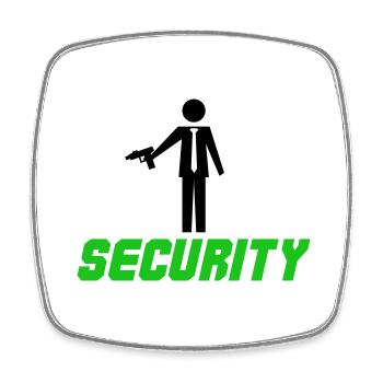 Security Design - Square fridge magnet - white - Front