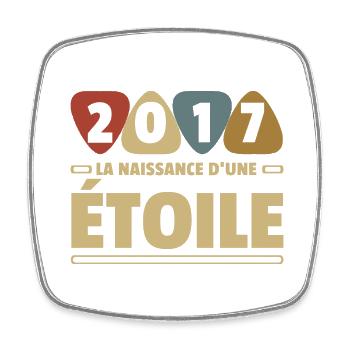 2017 date de naissance / anniversaire année 2017 - Magnet carré - blanc - Devant