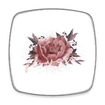 Flowers Pfingstrose Rosa - Viereckiger Kühlschrankmagnet - Weiß - Vorne