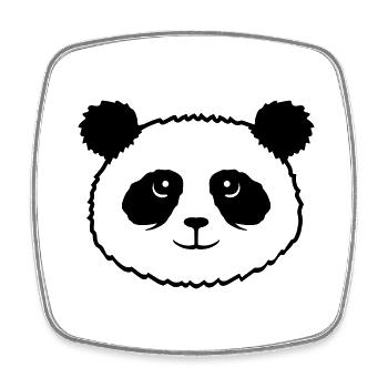 Panda Bear Face Cute Head Cute Smile Cute Nice - Square fridge magnet - white - Front