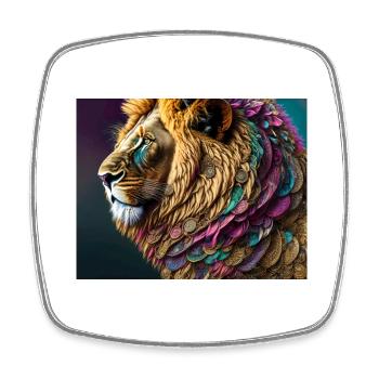 Lion - Square fridge magnet - white - Front