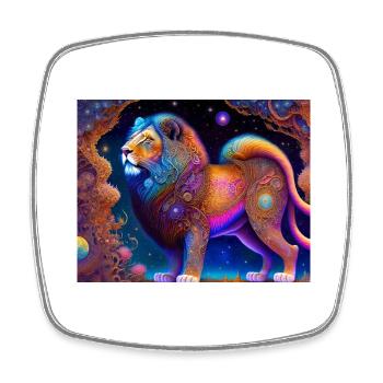 Lion - Square fridge magnet - white - Front