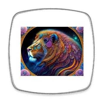 Lion - Square fridge magnet - white - Front