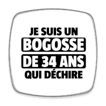 bogosse de 34 ans / cadeau homme de 34 ans - Magnet carré - blanc - Devant