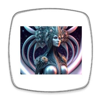 Giger Queen - Magnet carré - blanc - Devant
