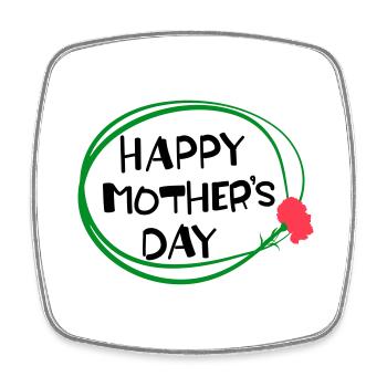 Happy Mother's Day lettering 3 - Square fridge magnet - white - Front
