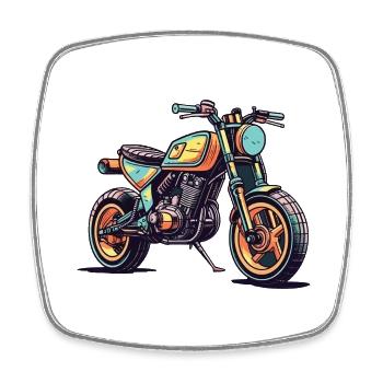 Motorcycle - Square fridge magnet - white - Front