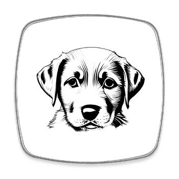 Chiot Labrador Retriever Labrador propriétaire - Magnet carré - blanc - Devant