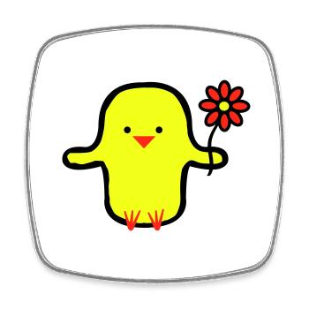 cute bird - Viereckiger Kühlschrankmagnet - Weiß - Vorne