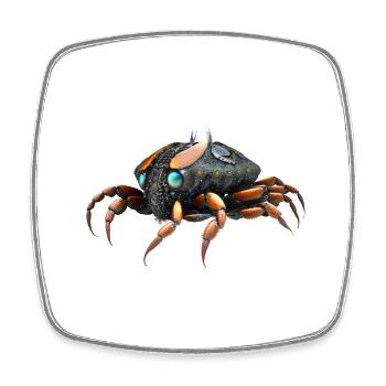 Crabe spatial - Magnet carré - blanc - Devant