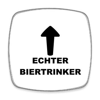 Lustiges "Echter Biertrinker" Design - Viereckiger Kühlschrankmagnet - Weiß - Vorne