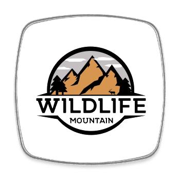 Wildlife Mountain - Viereckiger Kühlschrankmagnet - Weiß - Vorne