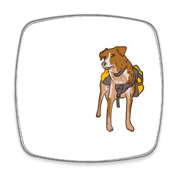 Happiness Is Hiking With A Dog - Viereckiger Kühlschrankmagnet - Weiß - Vorne