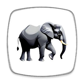 Elefant Tier Zootier Afrika Asien Landtier - Viereckiger Kühlschrankmagnet - Weiß - Vorne
