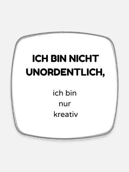 unordentlich - Viereckiger Kühlschrankmagnet - Weiß