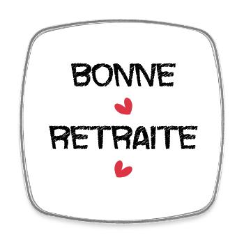 RETRAITE. RETRAITE. RETRAITEE. SENIOR. MAMIE. PAPY - Magnet carré - blanc - Devant