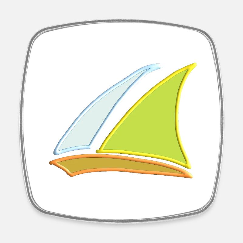 Sailboat 8 2 - Square fridge magnet - white