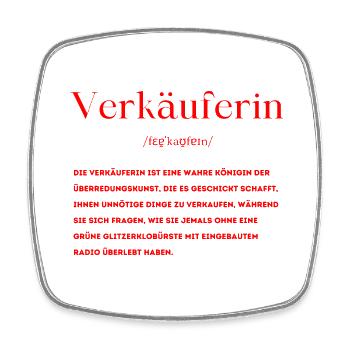 Verkäuferin Definition - Viereckiger Kühlschrankmagnet - Weiß - Vorne
